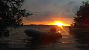 dinghy sunset